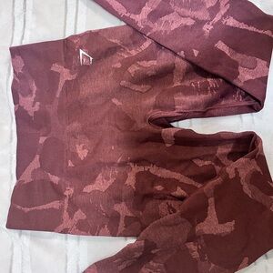 Gymshark Maroon Patterned Leggings